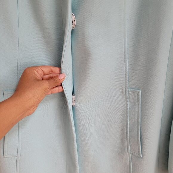 Shoshanna Blue French Coat 8 - Picture 3 of 8